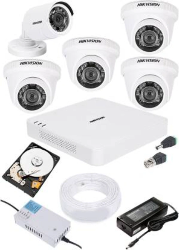 HIKVISION DS-7A04HGHI-F1/N OR DS-7A04HGHI-F1/ECO 4CH 720P RESOLUTION DVR,DS-2CE5ACOT-IRP OR DS-2CE5ACOT-IRP/ECO DOME CAMERA 03PCS,DS-2CE1ACOT-IRP OR DS-2CE1ACOT-IRP/ECO BULLET CAMERA 01PCS,500 GB SATA HARD DISK,COMBO KIT. Security Camera  (500 GB, 4 Channel) - WHITE, 2 YEARS, CALL US +918286667724, READY CCTV  KIT, kingsvision, 4kg